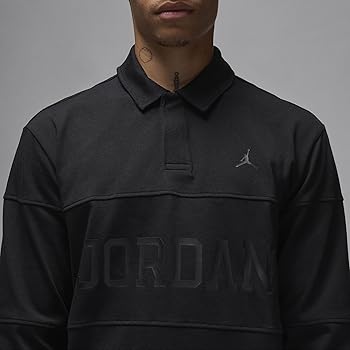 【NIKE】Jordan Essentials Men's Long-Sleeve Rugby Top Jordan Essentials Men's Long-Sleeve Rugby Top (Black/Black